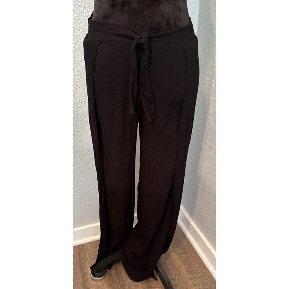 Kona Sol Other - KONA SOL Black Tie Front Side Slit Swimsuit Cover Pants Medium Gauzy Vacay Pool